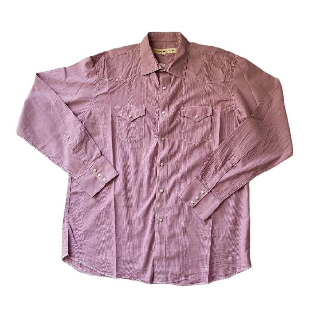 Rancho Estancia Men's Purple Check Cowboy Western Pearl Snap Shirt Sz XXL NWT
